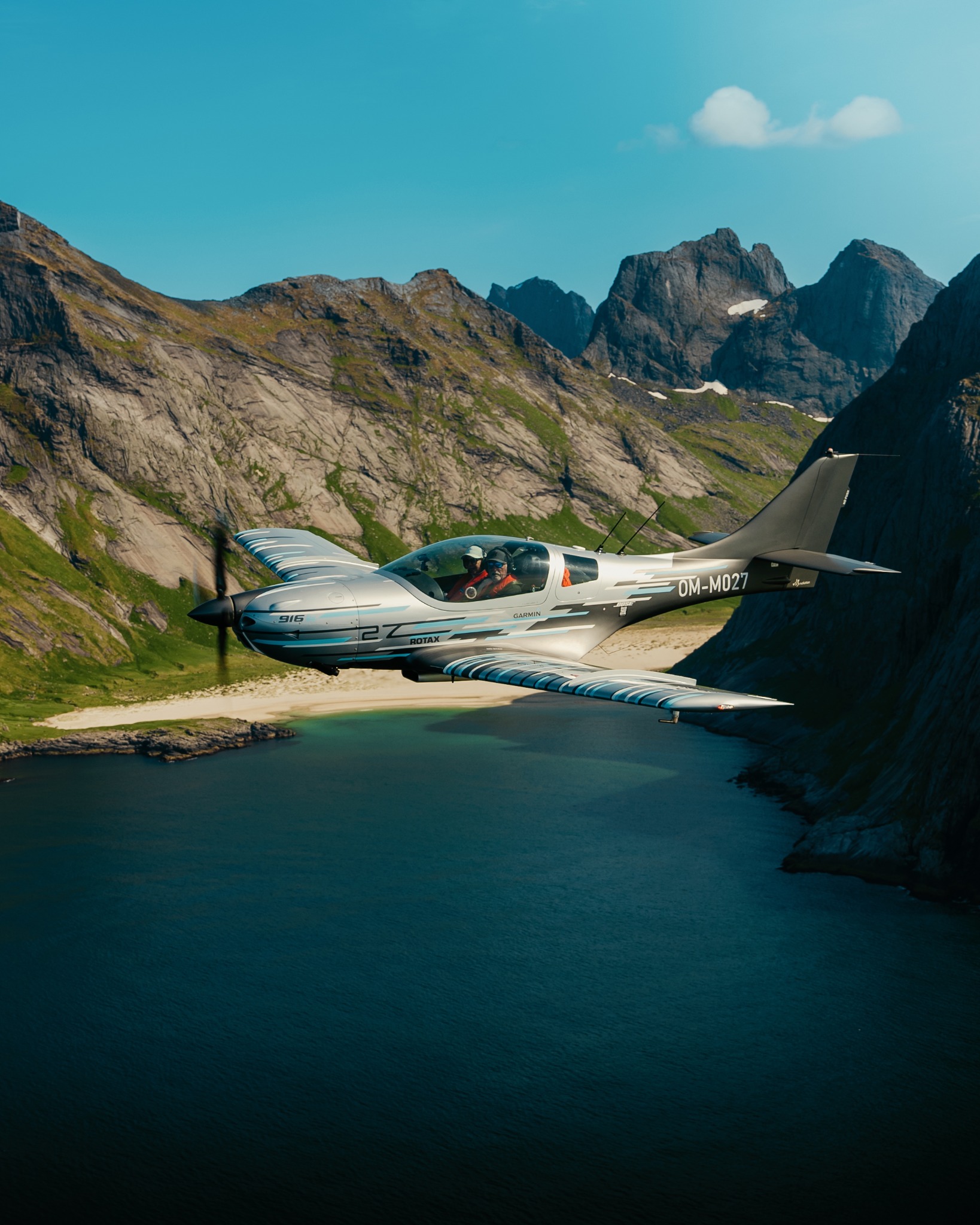 Nordic fjord seen from aircraft
